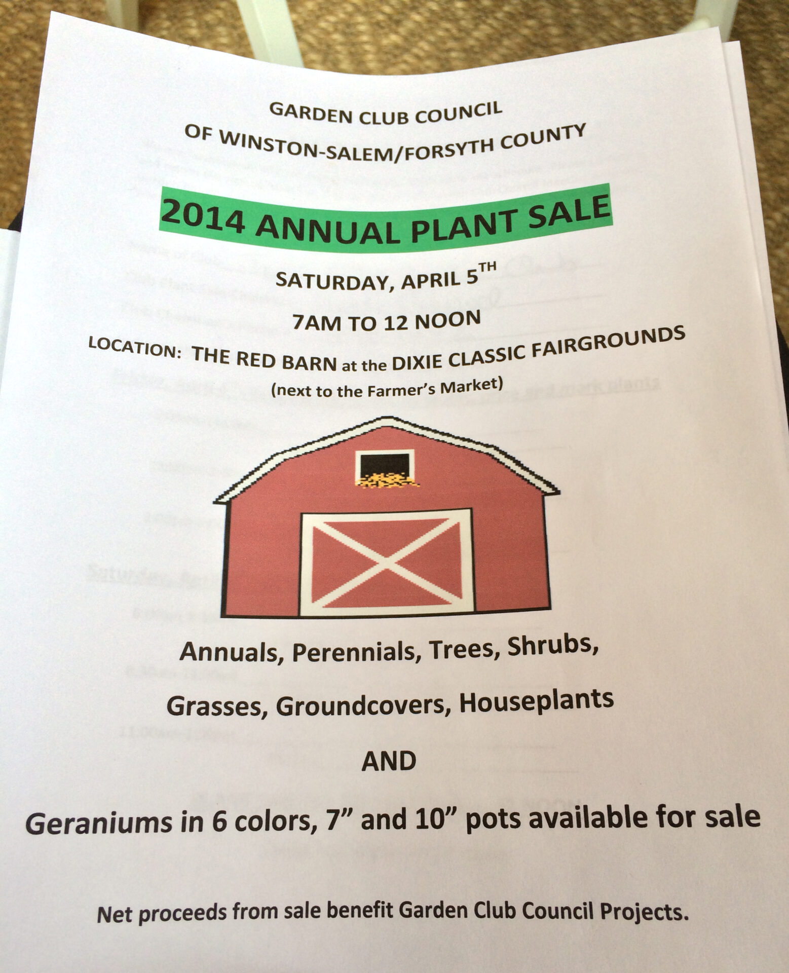 2014 Annual Plant Sale